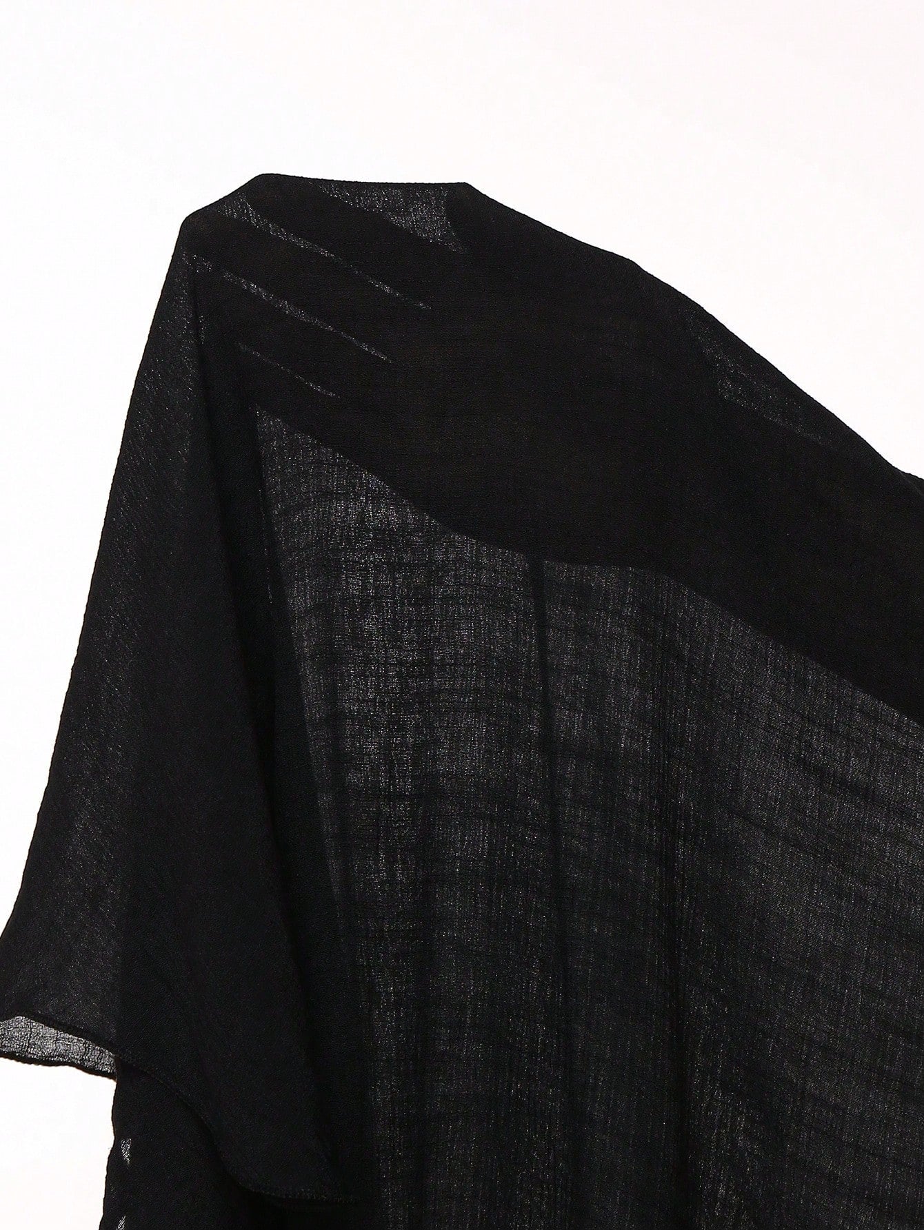Swim Vcay Plus Size Cover Up Shawl Beachwear With Fringed Edges, Vacation Style For Summer