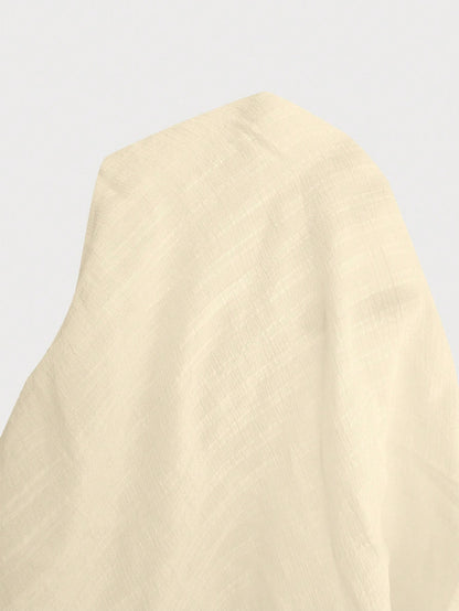 Swim Vcay Plus Size Solid Color Long Sleeve Overshirt, Minimalist Fashion Suitable For Summer