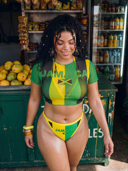 Swim Vcay Plus Size Women Summer Beach Patchwork Halter Tie Sexy Bikini And Triangle Briefs Swimwear Set With Short Sleeve Top