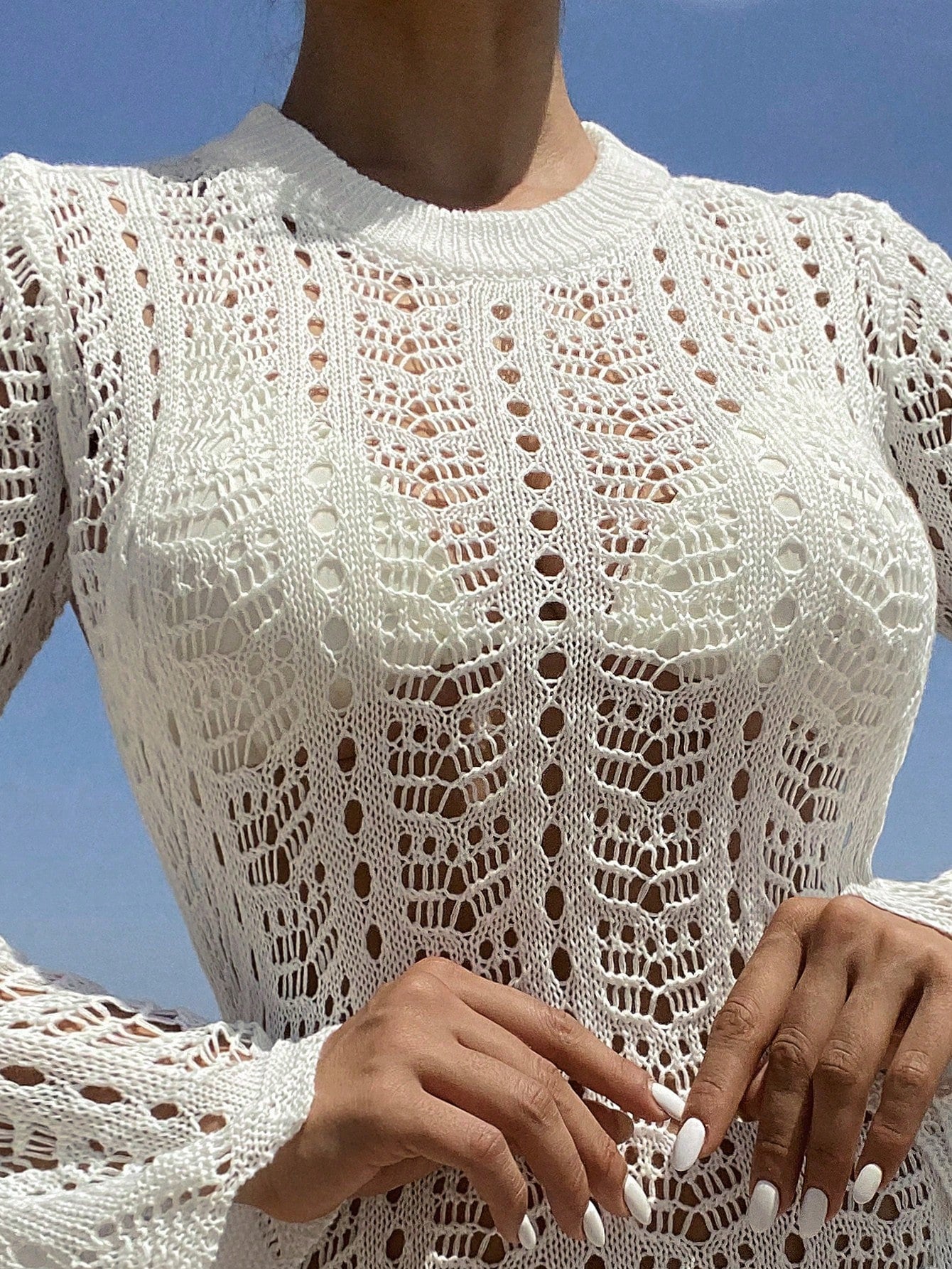 Swim Vcay Summer Outfits For Women Summer Beach Floral Lace Cover Up