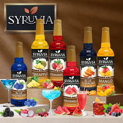 Syruvia Mango Syrup- Premium Flavoring Syrup For Tea, Italian Sodas, Beverages, Desserts, Ice Cream, Cocktails & Mocktails- Kosher, Gluten Free- 25.4 Fl Oz.