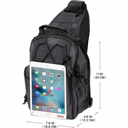 Tactical Backpack, Messenger Bag For Men And Women, Wear-Resistant|Waterproof|Molle|Large Capacity|Sling Shoulder Backpack, Suitable For Outdoor Hiking, Fishing Camping, Daily Carry Chest Bag, Birthda