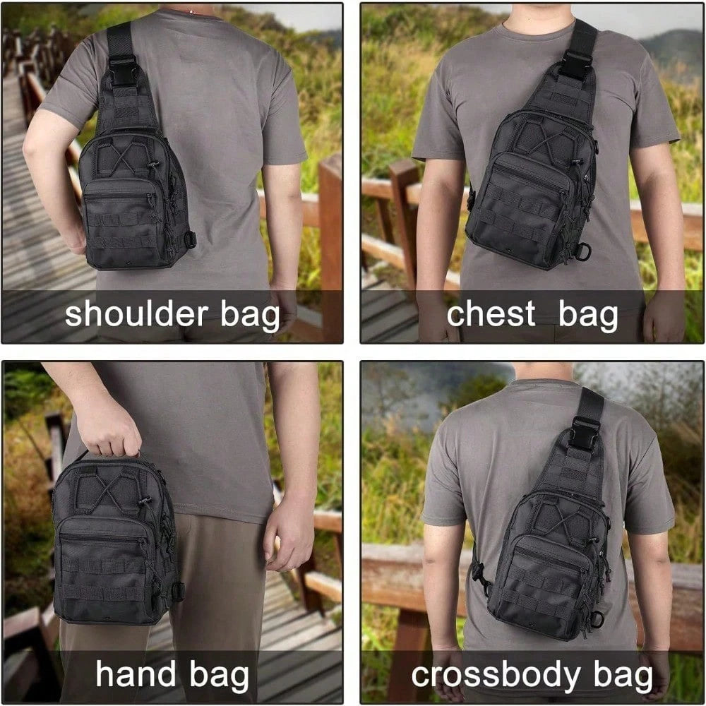 Tactical Backpack, Messenger Bag For Men And Women, Wear-Resistant|Waterproof|Molle|Large Capacity|Sling Shoulder Backpack, Suitable For Outdoor Hiking, Fishing Camping, Daily Carry Chest Bag, Birthda