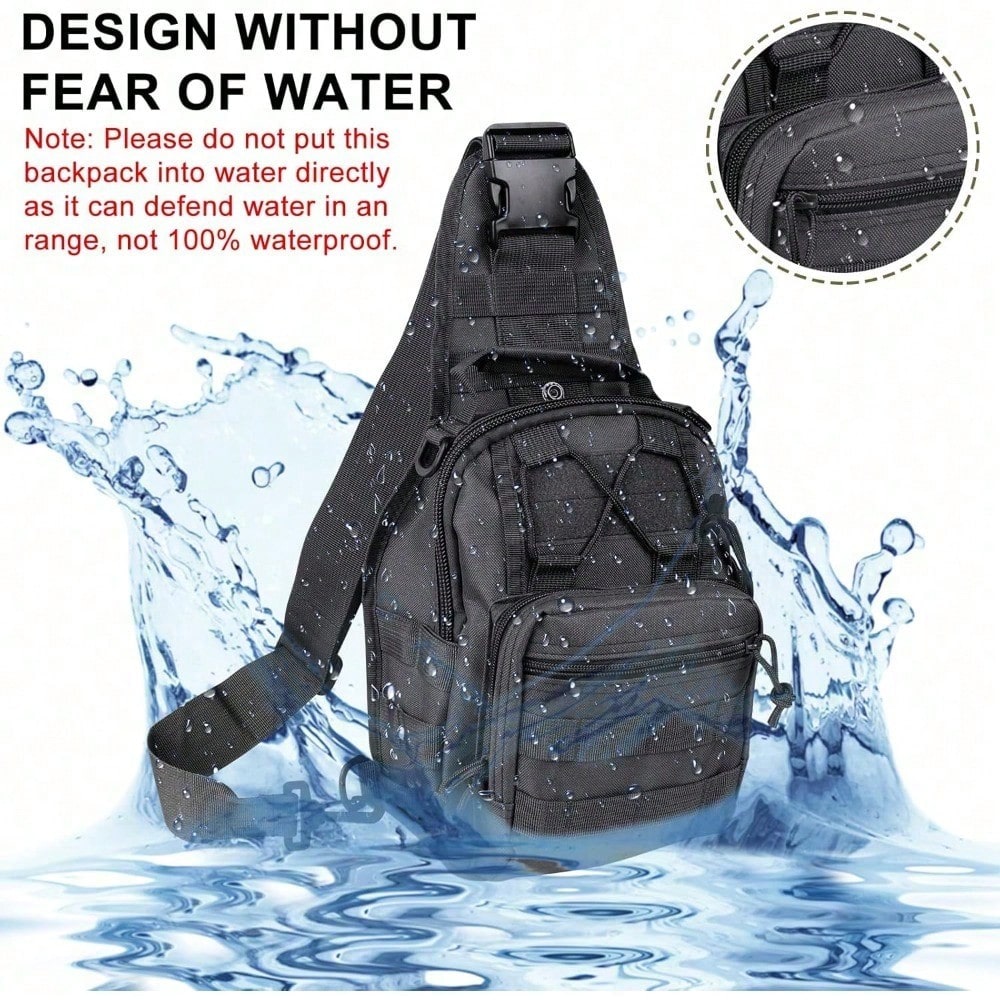Tactical Backpack, Messenger Bag For Men And Women, Wear-Resistant|Waterproof|Molle|Large Capacity|Sling Shoulder Backpack, Suitable For Outdoor Hiking, Fishing Camping, Daily Carry Chest Bag, Birthda