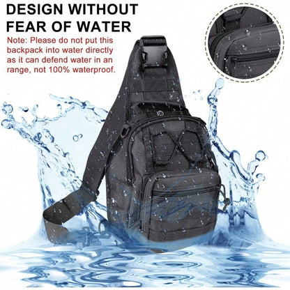 Tactical Backpack, Messenger Bag For Men And Women, Wear-Resistant|Waterproof|Molle|Large Capacity|Sling Shoulder Backpack, Suitable For Outdoor Hiking, Fishing Camping, Daily Carry Chest Bag, Birthda