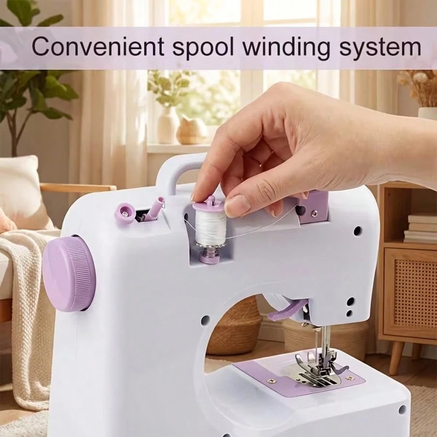 TAIMASI Sewing Machine Portable Mini Electric Sewing Machine For Beginners 12 Built-In Stitches 2 Speed With Foot Pedal,Light, Storage Drawer. Christmas Thanksgiving Holiday Handmade DIY Home Sewing D