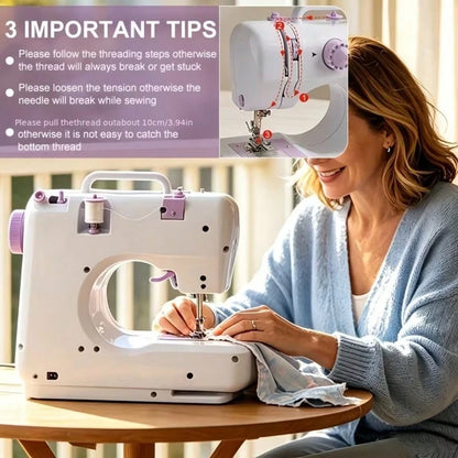 TAIMASI Sewing Machine Portable Mini Electric Sewing Machine For Beginners 12 Built-In Stitches 2 Speed With Foot Pedal,Light, Storage Drawer. Christmas Thanksgiving Holiday Handmade DIY Home Sewing D