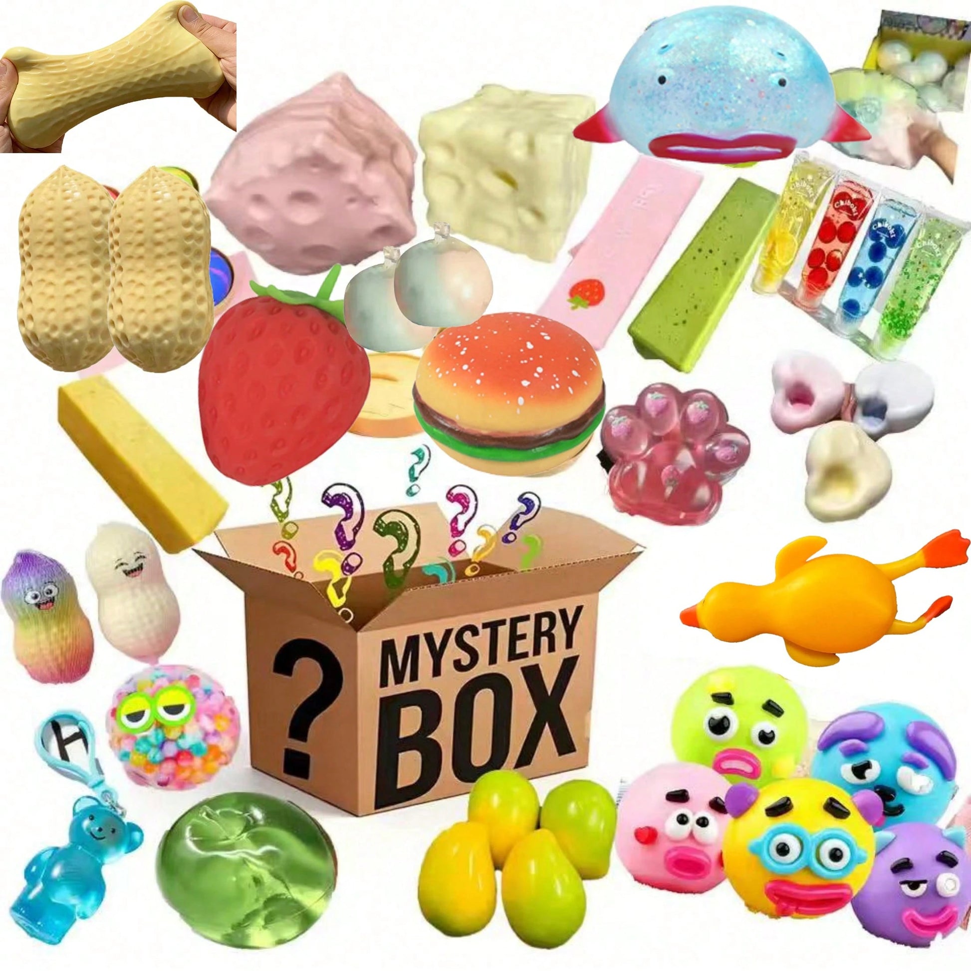 Takara Tomy 1pc Stress Relief Squeeze Toy Surprise Blind Box, Assorted Jellyfish Ice Cream Spiral Fluid Squishy Ball Soft Rubber Fidget Toy, Individually Packaged Random Style Unboxing Full Of Freshne