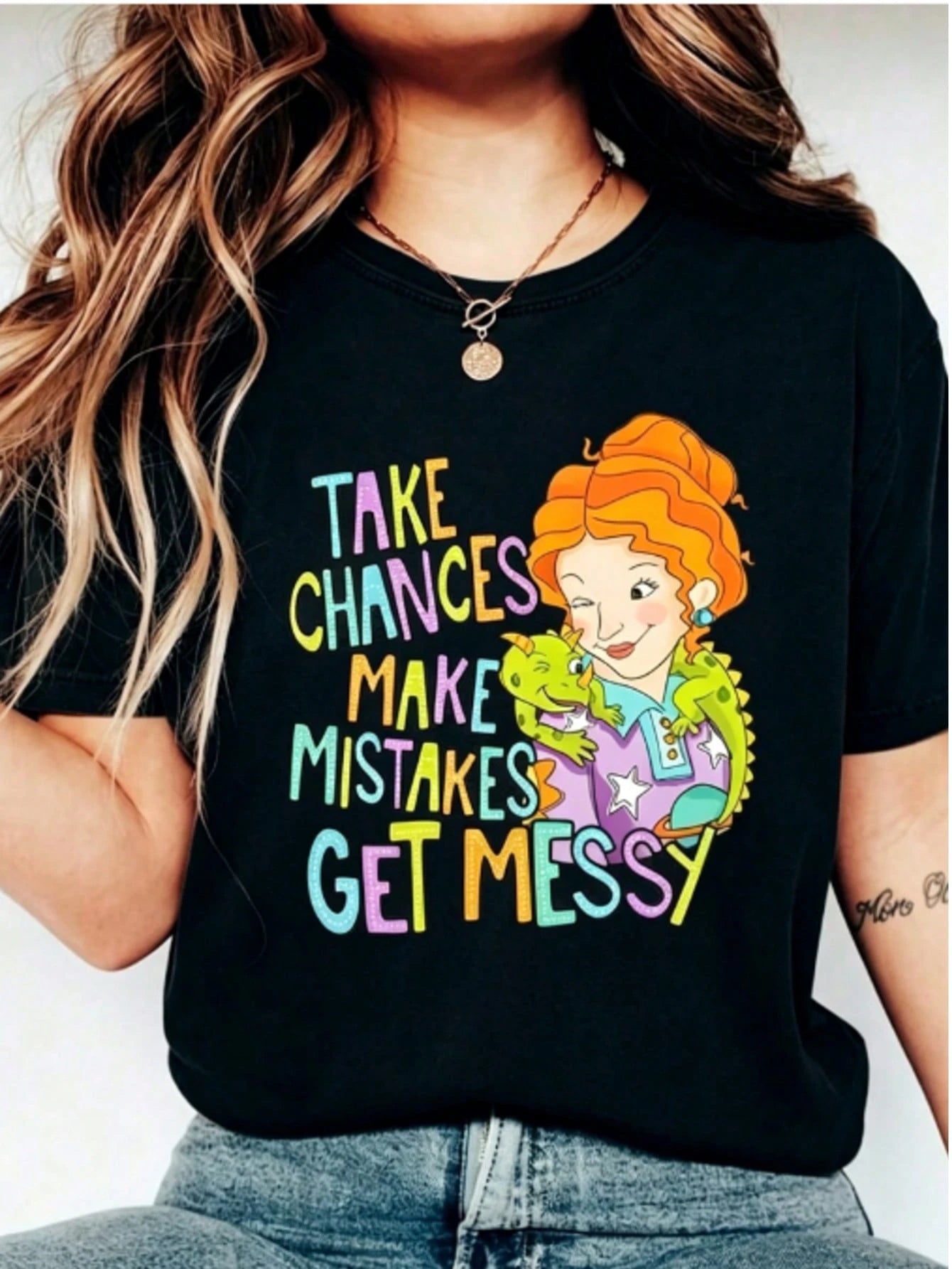 Take CH-Ances Make Mistakes Get Messy T-Shirt, Miss Frizzle T-EE, Magic School Bus Shirt, TeaC-Her Shirt, Back To School Gift, Get Messy Shirt