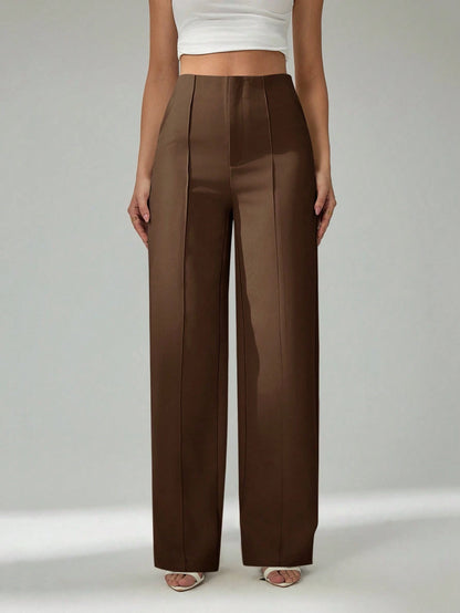 Tall Summer Ladies Light Beige Suit Pants, Commuting And Elegant Dating, Tall Women