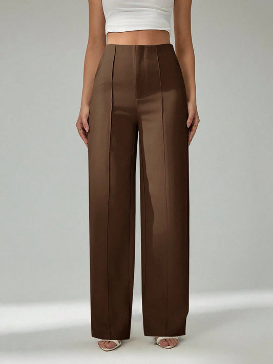 Tall Summer Ladies Light Beige Suit Pants, Commuting And Elegant Dating, Tall Women