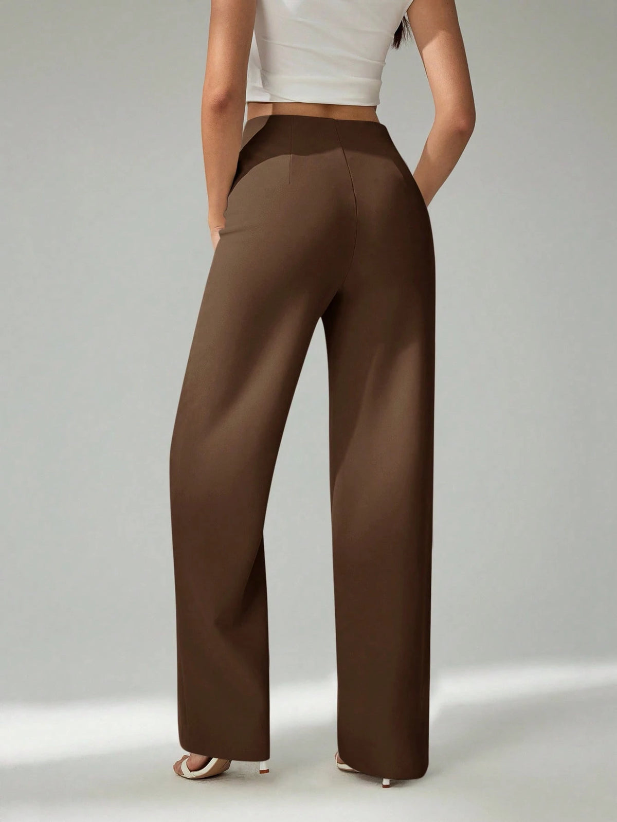 Tall Summer Ladies Light Beige Suit Pants, Commuting And Elegant Dating, Tall Women