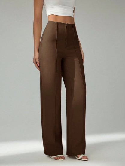 Tall Summer Ladies Light Beige Suit Pants, Commuting And Elegant Dating, Tall Women