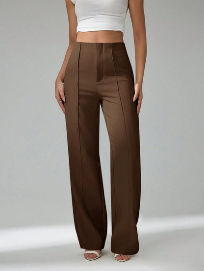 Tall Summer Ladies Light Beige Suit Pants, Commuting And Elegant Dating, Tall Women