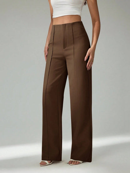 Tall Summer Ladies Light Beige Suit Pants, Commuting And Elegant Dating, Tall Women