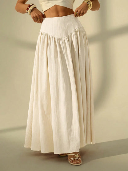 Tall Women's Solid Color Long Casual Skirt For Vacation Vacation Navy Blue Summer