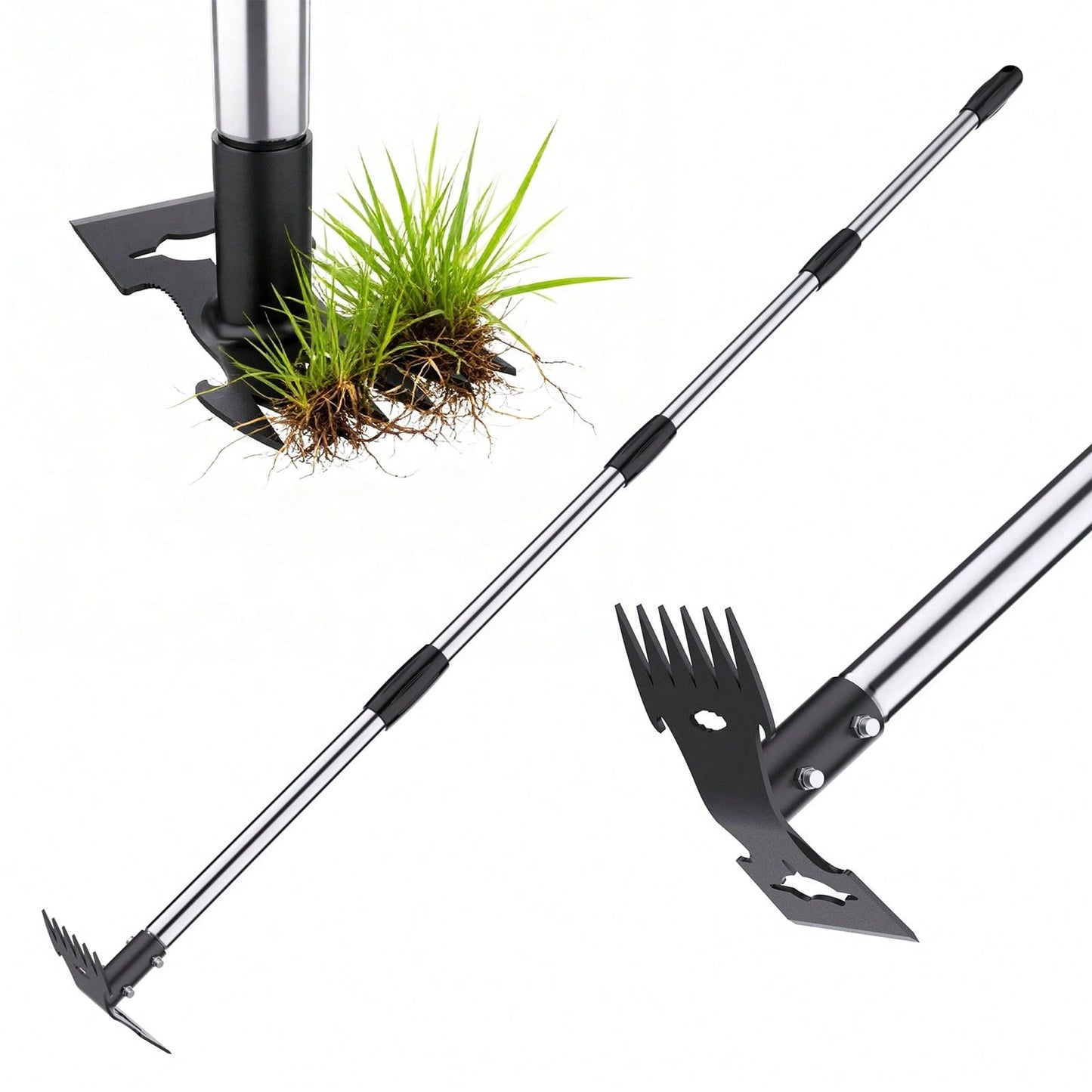 TBGENIUS Wee D Puller Tool With Long Handle,Adjustable Long Manual Wee Der Remover Tool,2 In 1 Hand Wee D Rake For Gardening, Uprooting Wee Ding Tool For Yard, Lawn, Patio, Garden