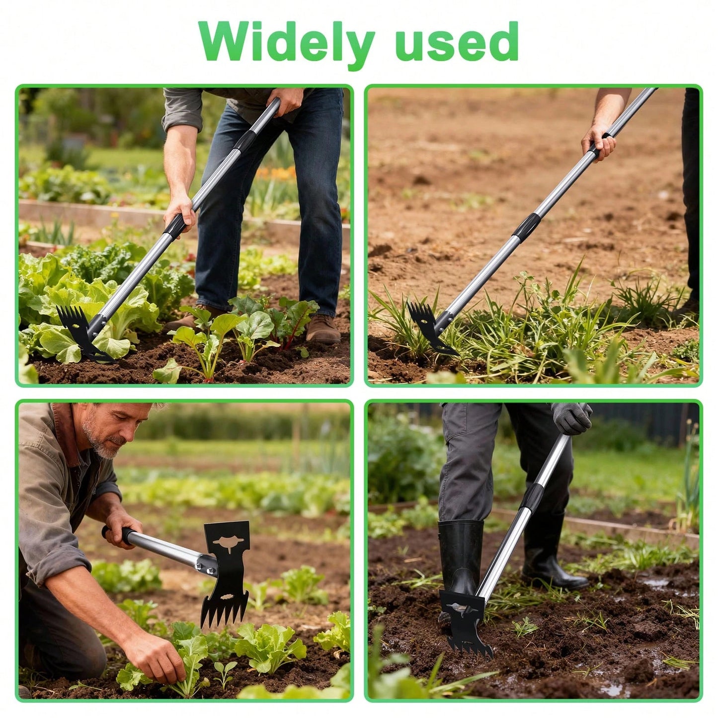 TBGENIUS Wee D Puller Tool With Long Handle,Adjustable Long Manual Wee Der Remover Tool,2 In 1 Hand Wee D Rake For Gardening, Uprooting Wee Ding Tool For Yard, Lawn, Patio, Garden