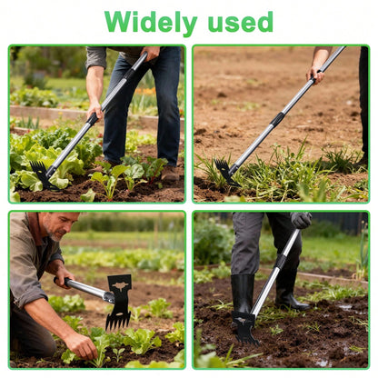 TBGENIUS Wee D Puller Tool With Long Handle,Adjustable Long Manual Wee Der Remover Tool,2 In 1 Hand Wee D Rake For Gardening, Uprooting Wee Ding Tool For Yard, Lawn, Patio, Garden