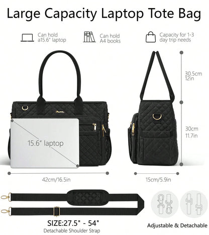 Teacher Tote Bag 15.6 Inch Laptop Bag For Women Work Bag Laptop Tote Nurse Bag Computer Messenger Bag, Laptop Briefcase For Office, School, Travel