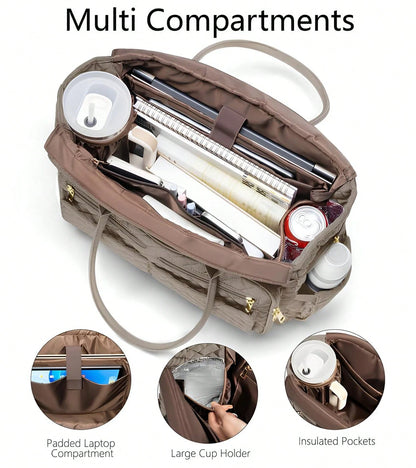 Teacher Tote Bag 15.6 Inch Laptop Bag For Women Work Bag Laptop Tote Nurse Bag Computer Messenger Bag, Laptop Briefcase For Office, School, Travel
