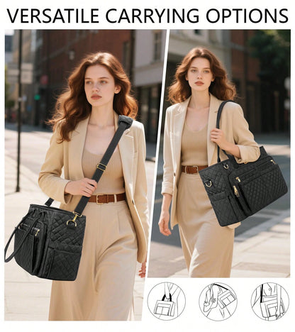 Teacher Tote Bag 15.6 Inch Laptop Bag For Women Work Bag Laptop Tote Nurse Bag Computer Messenger Bag, Laptop Briefcase For Office, School, Travel