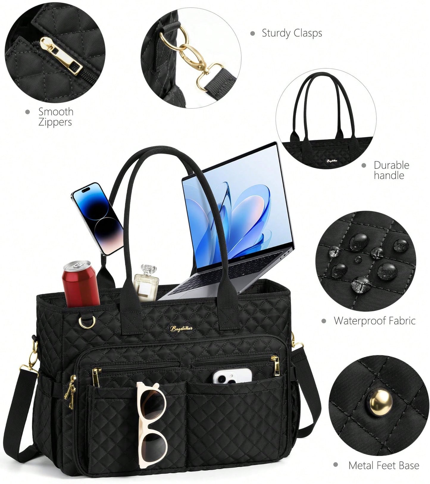 Teacher Tote Bag 15.6 Inch Laptop Bag For Women Work Bag Laptop Tote Nurse Bag Computer Messenger Bag, Laptop Briefcase For Office, School, Travel