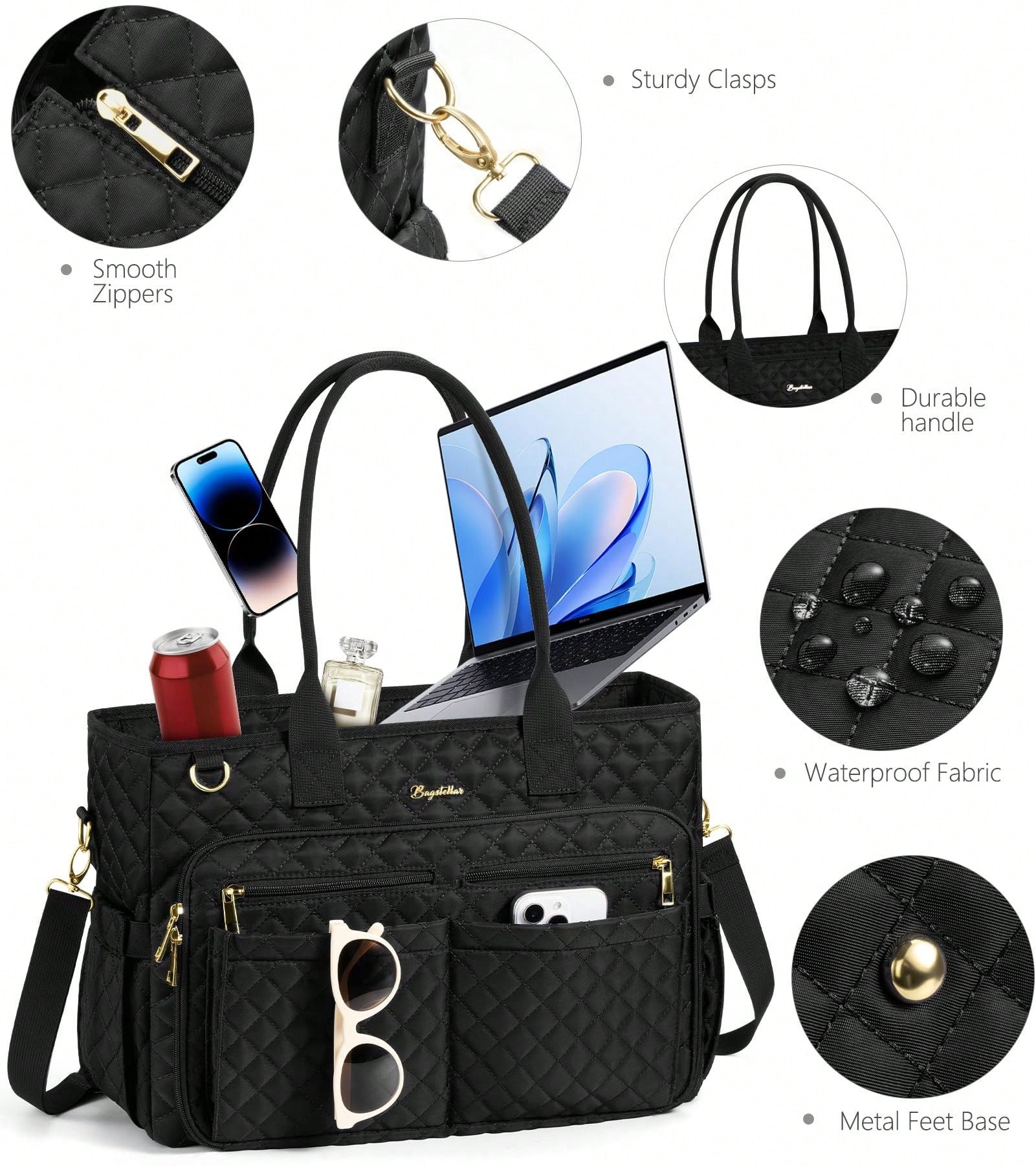 Teacher Tote Bag 15.6 Inch Laptop Bag For Women Work Bag Laptop Tote Nurse Bag Computer Messenger Bag, Laptop Briefcase For Office, School, Travel