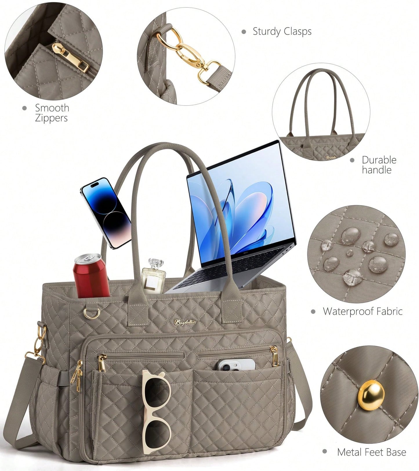 Teacher Tote Bag 15.6 Inch Laptop Bag For Women Work Bag Laptop Tote Nurse Bag Computer Messenger Bag, Laptop Briefcase For Office, School, Travel