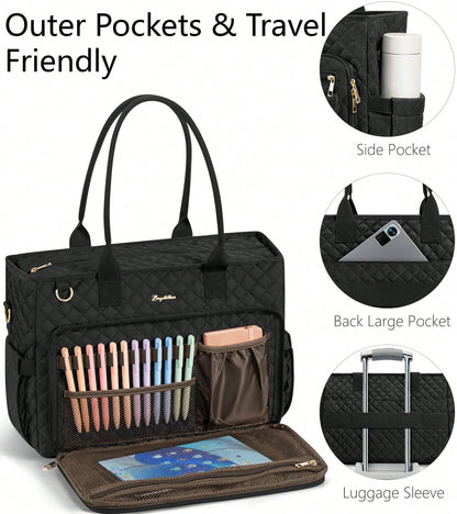 Teacher Tote Bag 15.6 Inch Laptop Bag For Women Work Bag Laptop Tote Nurse Bag Computer Messenger Bag, Laptop Briefcase For Office, School, Travel