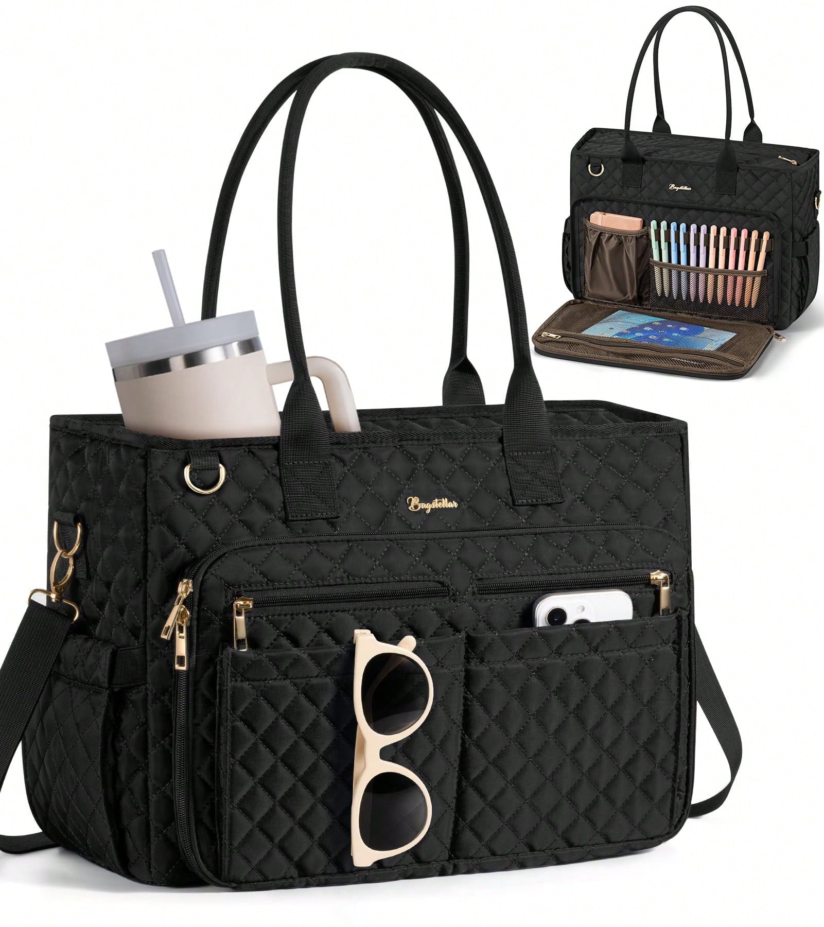Teacher Tote Bag 15.6 Inch Laptop Bag For Women Work Bag Laptop Tote Nurse Bag Computer Messenger Bag, Laptop Briefcase For Office, School, Travel