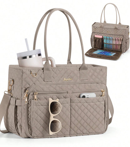 Teacher Tote Bag 15.6 Inch Laptop Bag For Women Work Bag Laptop Tote Nurse Bag Computer Messenger Bag, Laptop Briefcase For Office, School, Travel