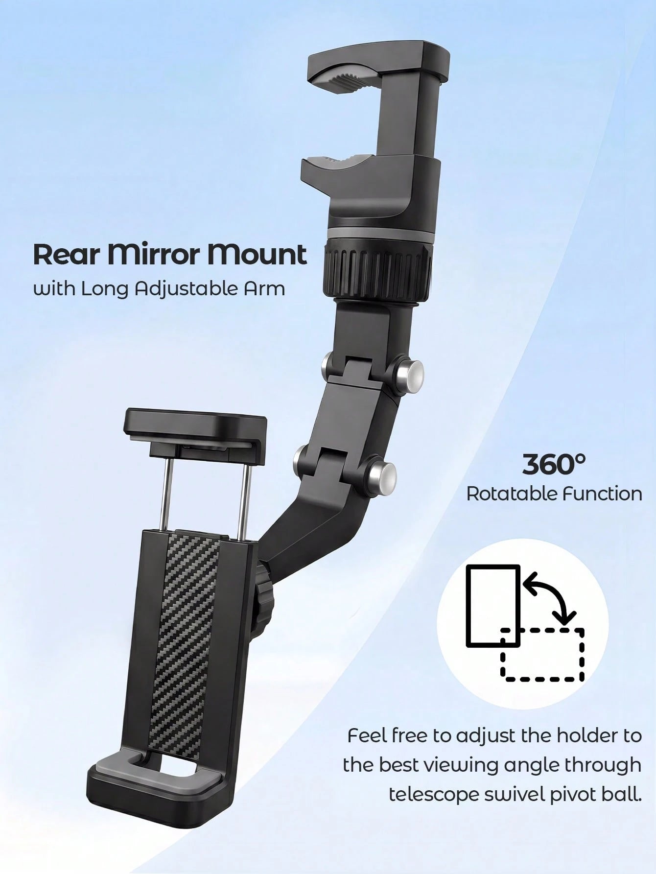 Teckwe 360° Adjustable Guitar Phone Holder, Multi-Function Clip-On Phone Mount For Music Stand, Mic Stand, Guitar Headstock, Live Streaming, Video Recording, For Musicians & Performers