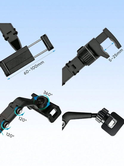 Teckwe 360° Adjustable Guitar Phone Holder, Multi-Function Clip-On Phone Mount For Music Stand, Mic Stand, Guitar Headstock, Live Streaming, Video Recording, For Musicians & Performers