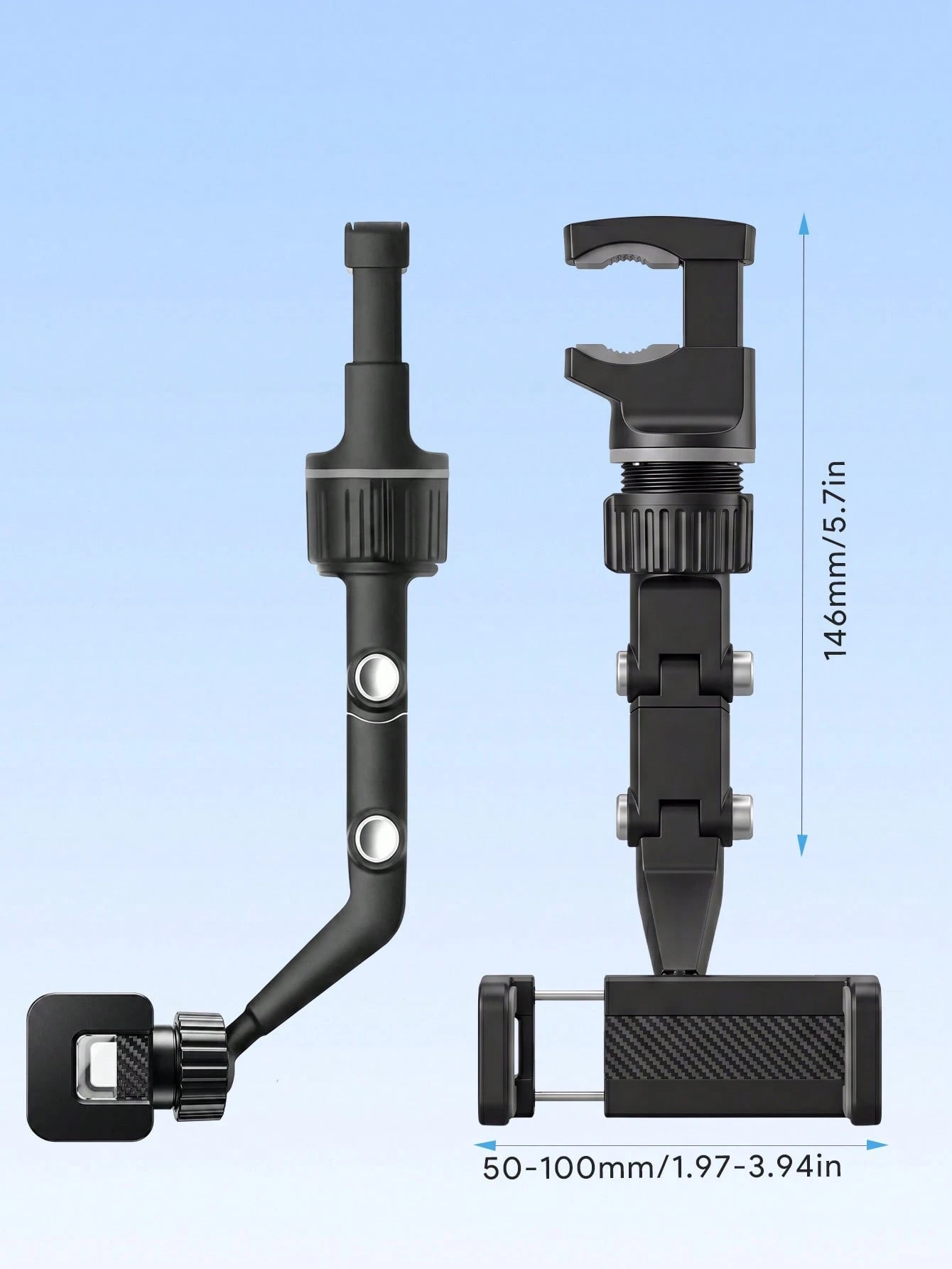 Teckwe 360° Adjustable Guitar Phone Holder, Multi-Function Clip-On Phone Mount For Music Stand, Mic Stand, Guitar Headstock, Live Streaming, Video Recording, For Musicians & Performers