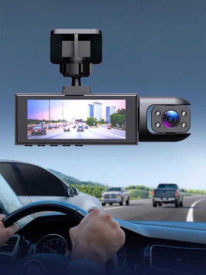 Teckwe 4K Dash Cam Front And Rear, Full HD 3 Channel Dashcam, Free 32GB Memory Card, Built-In WiFi Built-In GPS, Collision Sensor, Night Vision, HDR, IPS, 24h Parking Mode