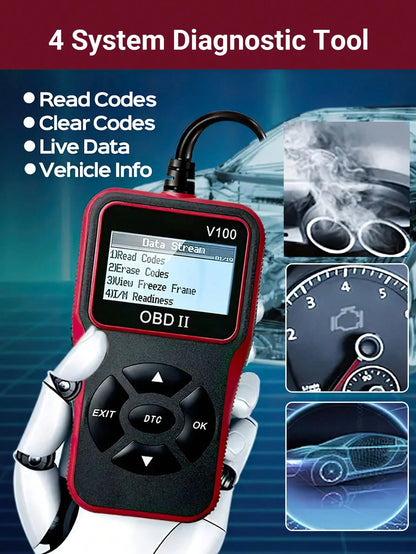 Teckwe Professional Car OBD II Scan Tool, Engine Fault Code Reader & Eraser, Automotive Diagnostic Tool With Live Data Stream, I/M Readiness Check For All OBDII Protocol Vehicles