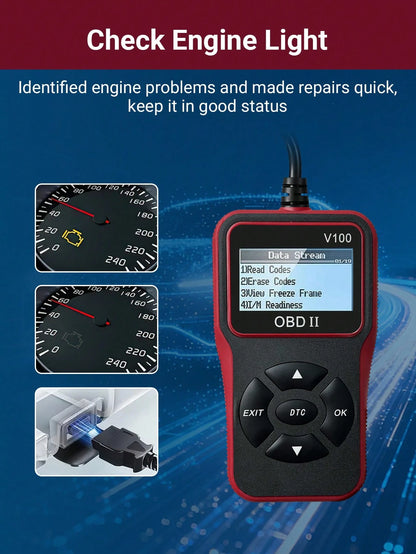 Teckwe Professional Car OBD II Scan Tool, Engine Fault Code Reader & Eraser, Automotive Diagnostic Tool With Live Data Stream, I/M Readiness Check For All OBDII Protocol Vehicles