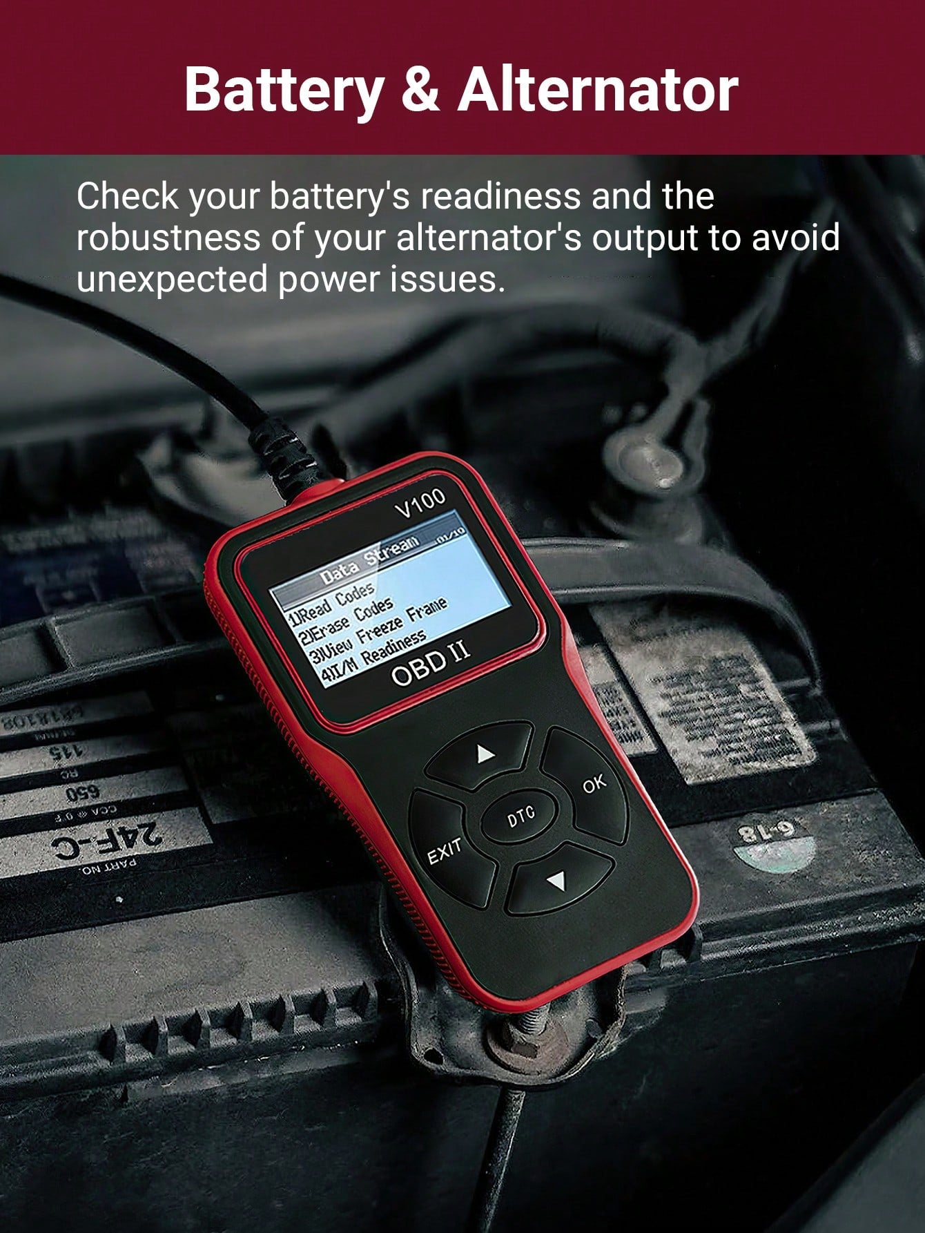 Teckwe Professional Car OBD II Scan Tool, Engine Fault Code Reader & Eraser, Automotive Diagnostic Tool With Live Data Stream, I/M Readiness Check For All OBDII Protocol Vehicles