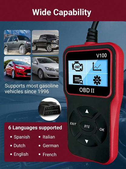Teckwe Professional Car OBD II Scan Tool, Engine Fault Code Reader & Eraser, Automotive Diagnostic Tool With Live Data Stream, I/M Readiness Check For All OBDII Protocol Vehicles