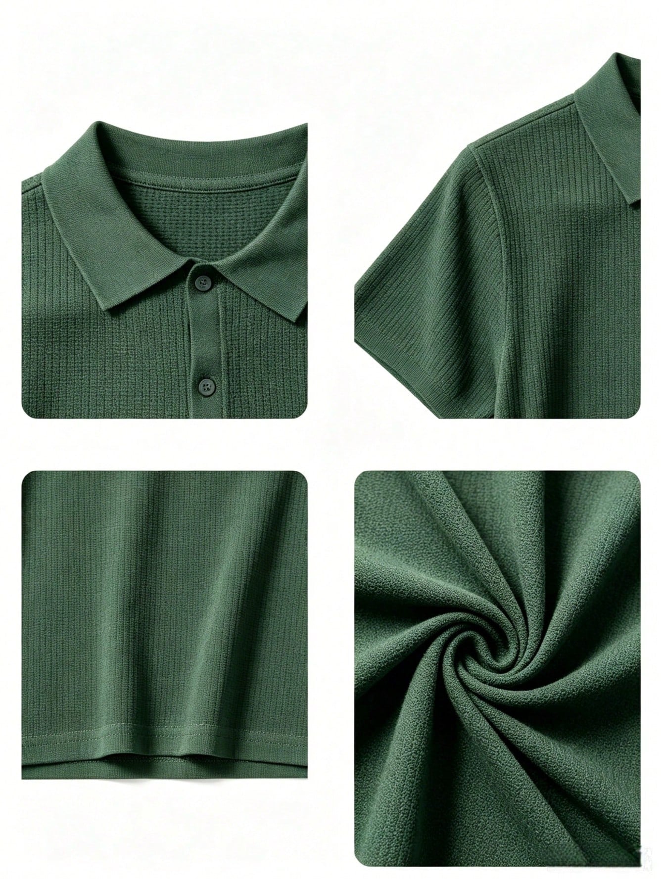 Teen Boys Minimalist Vertical Striped Knit Polo Shirt, Elastic Soft Versatile Daily Short Sleeve Knit Top