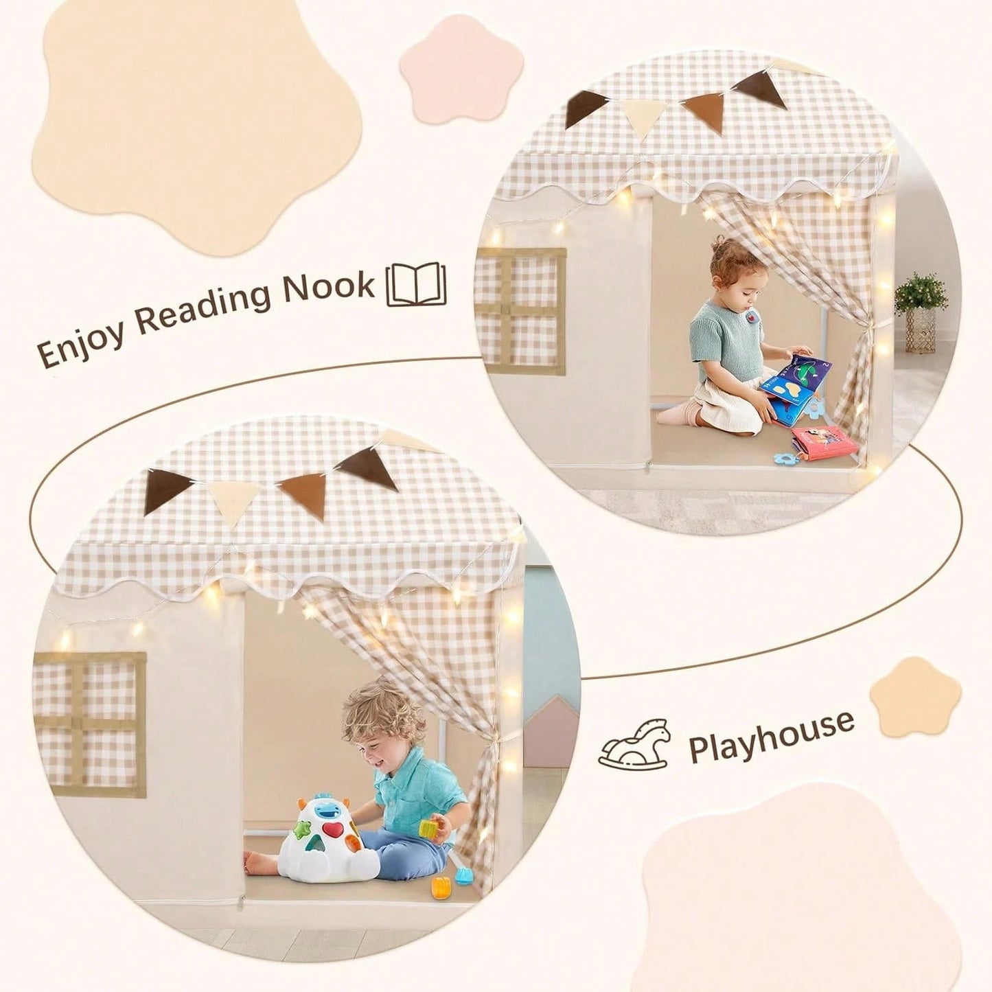 Tent Crawl For Boys & Girls Play Tent, Portable & Foldable Tents, Indoor Outdoor Tent Playhouse, Ideal Holiday Family Party Gift, Light Not Included