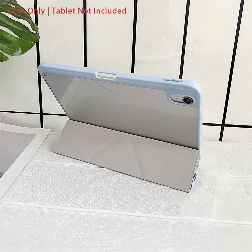 The Blue Marine Bio Pattern 3+Y Foldable Tablet Protective Case Is Compatible With IPad10th Generation Cases, IPadA16, 11-Inch Pro (2020/2021/10th Generation), And Soft Edge Air Cases. Featuring A Bu