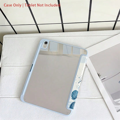 The Blue Marine Bio Pattern 3+Y Foldable Tablet Protective Case Is Compatible With IPad10th Generation Cases, IPadA16, 11-Inch Pro (2020/2021/10th Generation), And Soft Edge Air Cases. Featuring A Bu