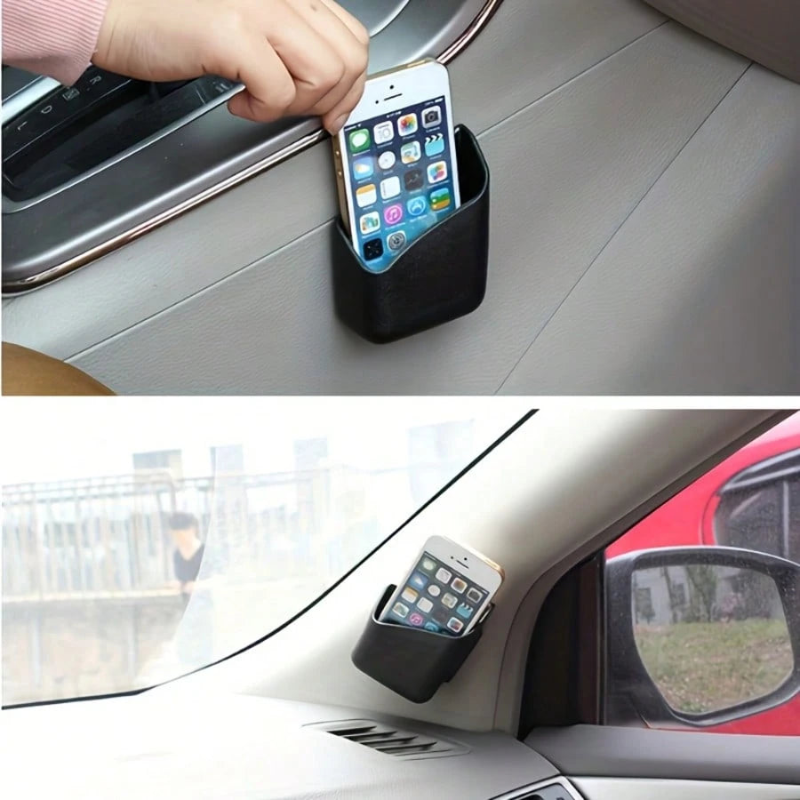 The Fashionable Car Rearview Mirror Storage Box- A Multi-Functional Phone Holder And A Key, Card And Essential Items Storage Box- An Ideal Space-Saving Accessory For All Vehicle Models!