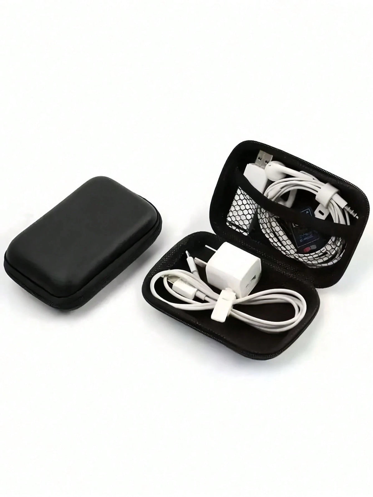 Thick & Durable Data Cable Charging Box, Space-Optimized, Compact Waterproof Portable Coin Purse Earphone Storage Box, Small Charger Organizer, Key Pouch, Cosmetic Bag, Wireless Earbuds Case, Travel O