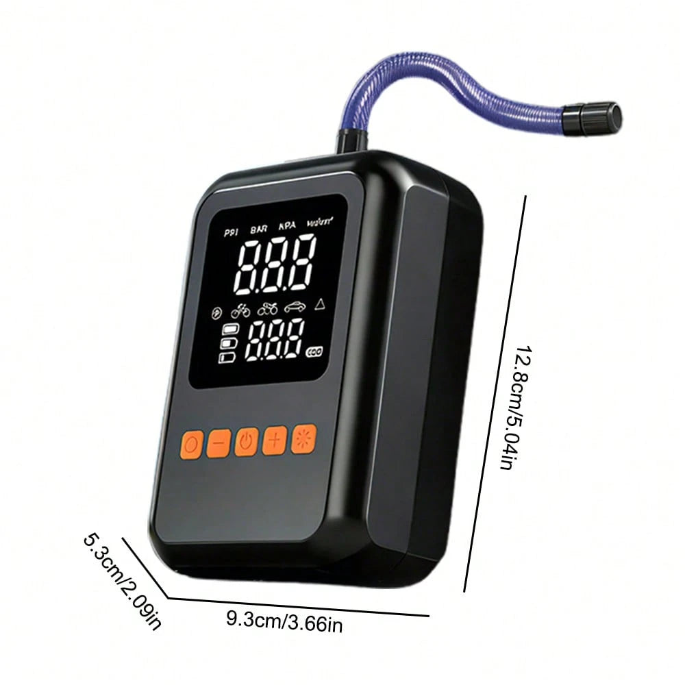 Tire Inflator Portable Air Compressor, 3000mAh Rechargeable Battery Tire Pressure Air Pump, Fast Cordless Air Pump With Power Bank Function, 3-Mode LED Light, Auto Parts For Car Motorcycle Bicycle Cam