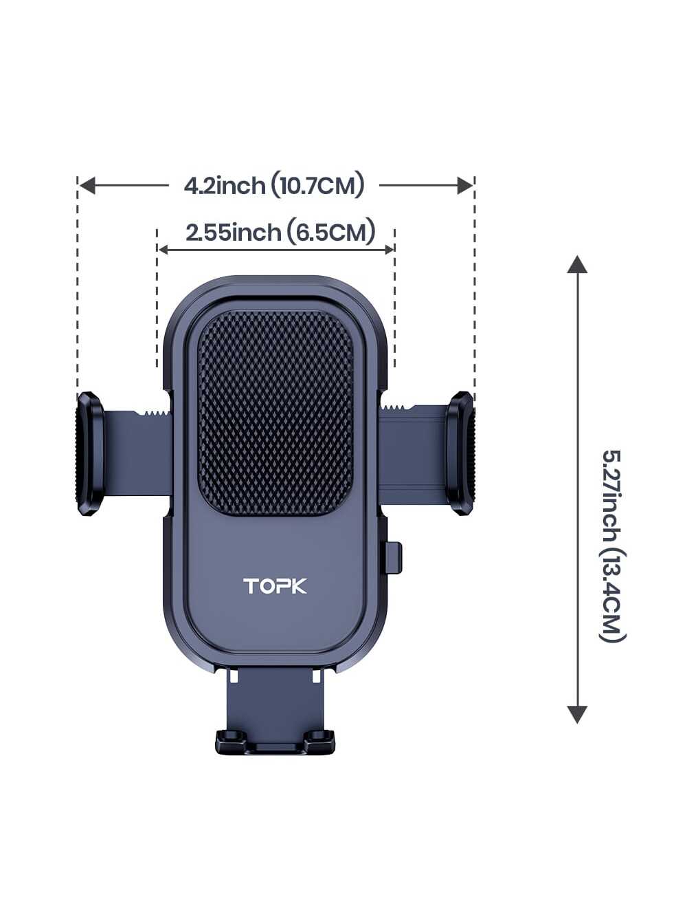 TOPK Car Phone Holder Air Vent Mount Suitable For All Vehicles With Anti-Shake Stabilizer, Upgrade Spiral Hook (Air Vent)