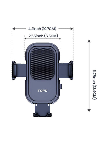 TOPK Car Phone Holder Air Vent Mount Suitable For All Vehicles With Anti-Shake Stabilizer, Upgrade Spiral Hook (Air Vent)