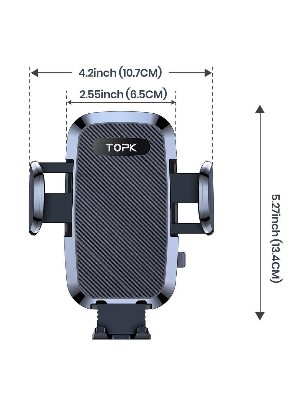 TOPK D36-S Car Phone Holder Mount, [Upgraded Support Function] Metal Hook Cell Phone Holder For Car Air Vent Compatible With All Phones